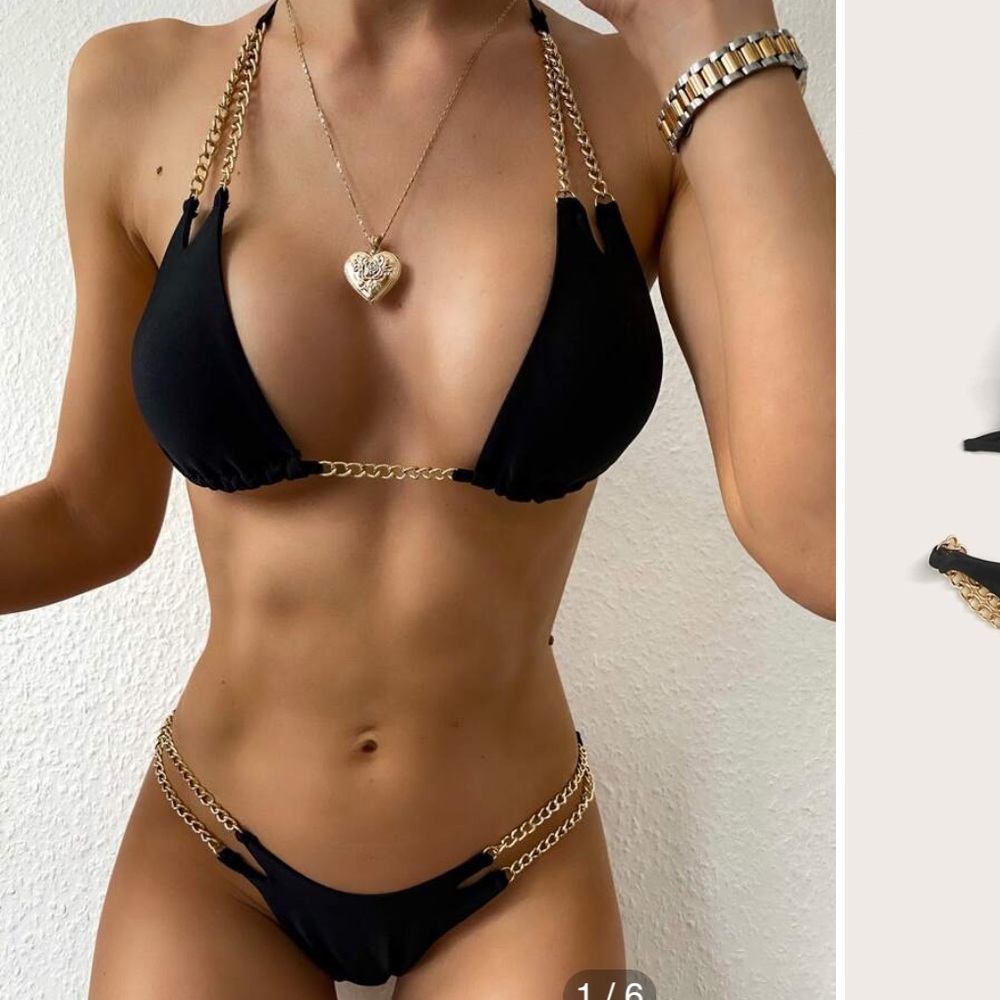SHEIN BLACK CHAIN BIKINI